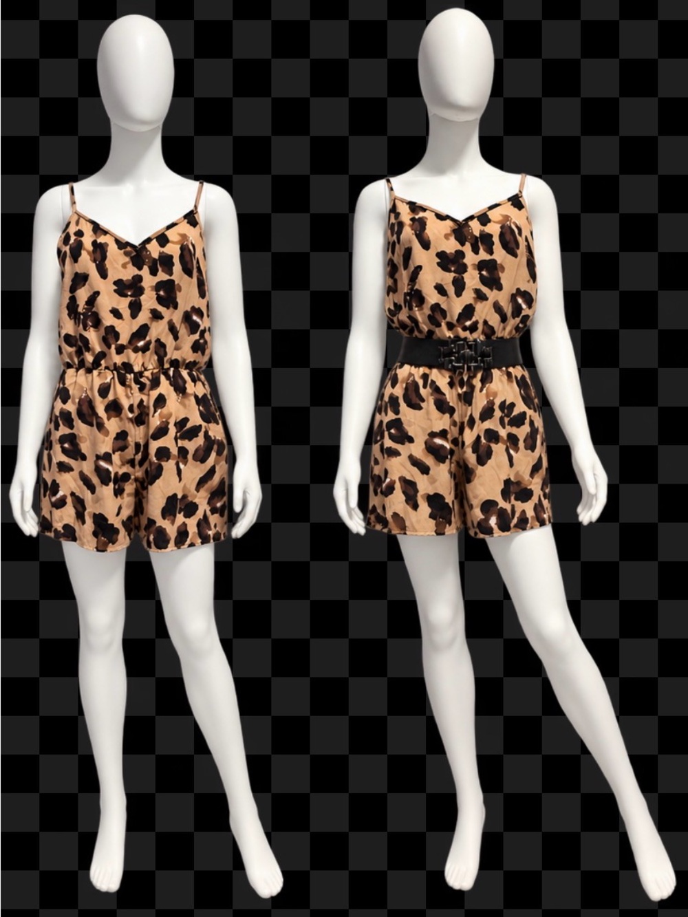 Leopard Print Spaghetti Strap Romper – Lightweight & Flattering